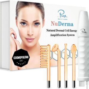 Pure Daily Care NuDerma Handheld Skin Therapy Wand Machine w/Neon – Anti-Aging – Skin Tightening – Wrinkle Reducing – Dark Circles – Clarifying – Hair & Scalp Stimulator