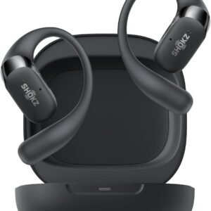 SHOKZ OpenFit 2 Open-Ear Headphones,True Wireless Bluetooth Earphones with Microphone,Earhook Earbuds with 48 Hours of Playtime,Fast Charging,IP55 Water-Resistant,with Carrying Bag,Black,Bluetooth5.4