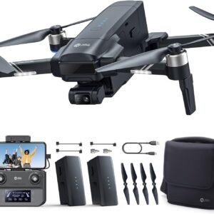 Holy Stone Sentinel HS600D 3-Axis Gimbal Drone with Camera for Adults, Professional 8K Photo, Level-6 Wind Resistance, 6KM Transmission, 80-Min Flight, Smart Track, Auto Return & Beginner Mode