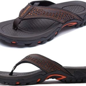 KIIU Mens Thong Sandals Indoor and Outdoor Beach Flip Flop