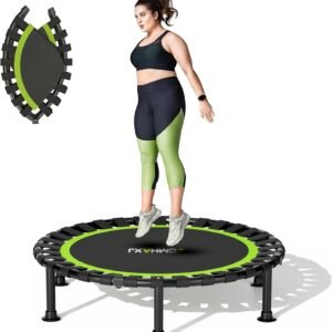 ZCMHAXJ Foldable Mini Trampoline, 36″/40″/48″ Rebounder Trampoline for Adults & Kids, 440lbs Capacity Indoor Fitness Workout Exercise Equipment