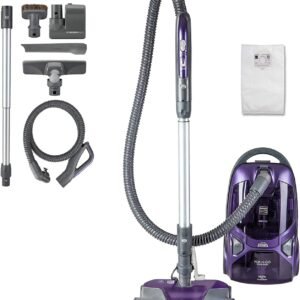 Kenmore 600 Series Pet Friendly Lightweight Bagged Canister Vacuum with Pet PowerMate, Pop-N-Go Brush, 2 Motors, HEPA Filter, Aluminum Telescoping Wand, Retractable Cord and 4 Cleaning Tools, Purple
