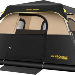 FanttikOutdoor Camping Tent 4/6/8/10 Person Instant Cabin Tent Setup in 60 Seconds with Rainfly & Windproof Portable with Carry Bag for Family Camping & Hiking