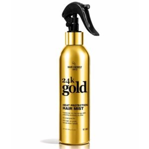 Hair Chemist 24k Gold Heat Protection Hair Mist 8 Ounce– UV & Thermal Heat Protectant Spray for Blow Drying & Flat Iron– Anti-Frizz and Shine, Lightweight, Non-Greasy Hydrating Formula– All Hair Types
