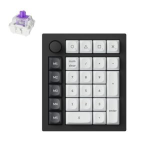 Keychron Q0 HE Wireless Magnetic Switch Number Pad, Hall Effect Numpad with Rapid Trigger, 2.4 GHz/Bluetooth/Wired Aluminum QMK Programmable Knob Hot-Swappable RGB Gaming for Mac Windows Linux-Black