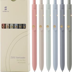 Ddaowanx Gel Pens, 6 Pcs 0.5mm Quick Dry Black Ink Pens Fine Point Smooth Writing Pens, Cute Office School Supplies Gifts for Women