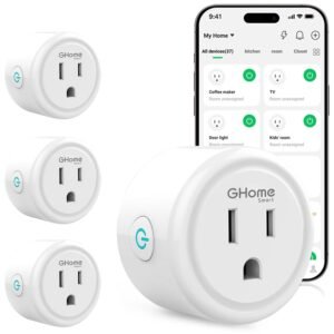 GHome Smart Plug, WiFi Smart Plugs Work with Alexa and Google Home, Smart Outlet Timer with APP Remote Control, 2.4GHz Wi-Fi Only, No Hub Required, ETL FCC Listed