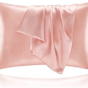 BEDELITE Satin Pillowcase for Hair and Skin, Super Soft and Cooling Similar to Silk Pillow Cases 2 Pack with Envelope Closure, Gift for Women Men(20″x26″ Standard Size, Coral)