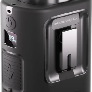 Gewanolla Portable Waist Fan, 4 Speeds 13000RPM Strong Airflow, belt fan with up to 22H of Working Time, Hands-Free Neck Fan, Rechargeable Wearable Personal Fan for Outdoor, Hiking,Jobsite, Farms