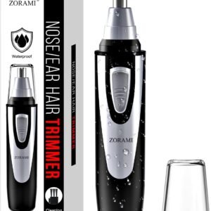 Ear and Nose Hair Trimmer Clipper – 2026 Professional Painless Eyebrow & Facial Hair Trimmer for Men Women,Battery-Operated Trimmer with IPX7 Waterproof,Dual Edge Blades for Easy Cleansing Black
