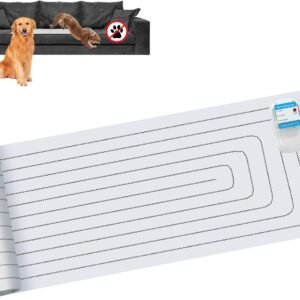 SEERWAY Scat Pet Shock Mat Indoor, Safe Shock Training Pads for Dogs and Cats, Electric Repellent Mat Keeps Pets Off Couch, Sofa, Counter Top, 3 Training Modes, 60″x12″ Rectangular, Battery Operated