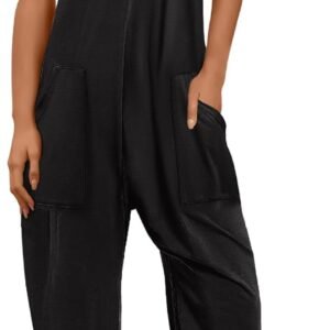 ANRABESS Jumpsuits for Women Casual Summer Overalls Sleeveless Spaghetti Strap Romper Jumpers Trendy Beach Vacation Outfits
