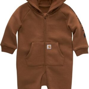 Carhartt baby-boys Long-sleeve Hooded Zip-up Footless Jumpsuit One-piece Hoodie