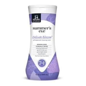 Summer’s Eve Feminine Wash, Delicate Blossom, Daily pH-Balanced Body Wash for Women, Feminine Care to Remove Vaginal Odor, Gynecologist Tested, 15 Fl Oz