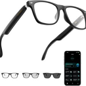AI Smart Glasses for Men & Women with ChatGPT, Bluetooth Glasses with 165 Languages Translation, Color-Change Lens, Meeting Analysis, Music Playback, Hands-Free Calls, UV & Blue Light Protection
