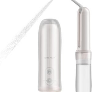 Portable Electric Bidet Sprayer – Handheld Travel Bidet with 2 Pressure Modes – Waterproof Foldable Pocket-Sized & Cordless for Bathroom Ultimate Personal Hygiene Cleaning at Home and Camping, White