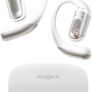 SHOKZ OpenFit Pro Open-Ear True Wireless Earbuds with Open-Ear Noise Reduction, Optimised for Dolby Atmos, Deep Bass, 50H Playtime, AI-Powered Clear Calls for Work, Sport, Bluetooth 6.1, IP55, White