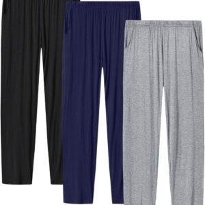 JINSHI Womens Pajama Pants with Pockets Soft Comfortable Lightweight Elastic Drawstring Modal Pajama Bottoms Lounge Pants