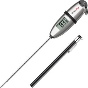 TempPro TP02S Digital Food Thermometer for Cooking Bread Baking Sourdough Liquids, Meat Thermometer Digital with Super Long Probe for Kitchen BBQ Yogurt Candy Making Accessory (Previously ThermoPro)