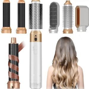 Hair Dryer Brush 5 in 1, Negative Ion Blow Dryer Brush Set, 110,000 RPM High- Speed Hot Air Brush Air Styler Curling Wrap Air Curler, Curling Iron Hair Styling Tools for Straight Curl Drying Smoothing