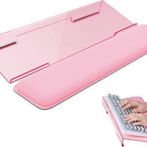 Laborio Computer Keyboard Wrist Rest Stand for Desktop, Keyboard Holder for Easy Typing with Wrist Pad for Office Desk, Home, School (Pink)