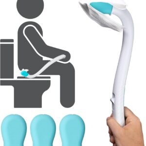 Vive Wiping Wand Toilet Aid – Bum Wipe Assist Tool for Toileting – 15″ Long Reach Comfort Wiper for Obese, Bathroom Extender – Handicap Assistance for Bottom (Wiping Aid)