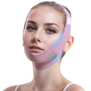 ROWMATE Graphene V-Line Mask Chin Up Mask V Shaped Face Mask Chin strap for sleeping,Jawline Shaper,Lilac,Medium