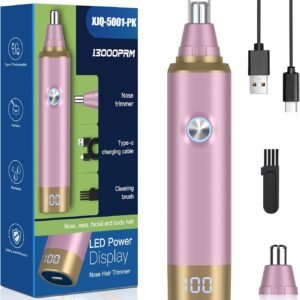 Ear and Nose Hair Trimmer for Men, 2025 Professional Painless USB Rechargeable Eyebrow & Facial Hair Trimmer, 13,000 RPM Precision Tool with Powerful Motor and Dual-Edge Blades, IPX7 Waterproof