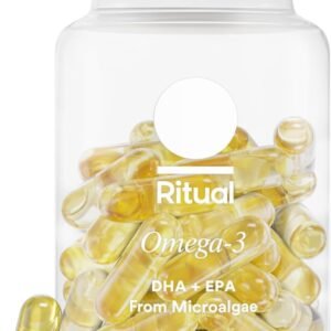 Ritual Vegan Omega 3 Supplement – Science-Backed Dose of DHA and EPA – Bioavailable Omega-3 from Algae Oil – Brain, Heart, and Eye Health Support