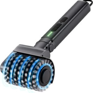 Electric Grill Brush for Outdoor, Electric Grill Cleaner with 2 Heads, 3-Speed & Angle Adjust Cordless BBQ Grill Brush, 150Mins Runtime Grill Cleaning Brush for Outdoor Barbecue Grates