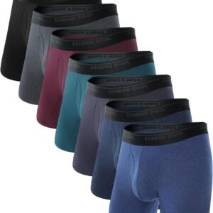 BAMBOO COOL Men’s Underwear Boxer Briefs Ultra Breathable Stretch No Riding Up with Fly Multipack