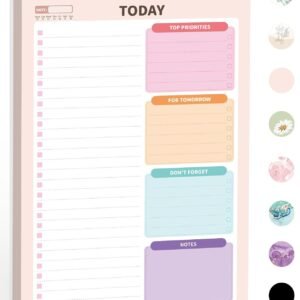 Forvencer To Do List Notepad (6.5 x9.8), To Do List Notebook for Work, Undated Daily Planner Organizer for Tasks Checklist & Goal Planning, To Do List Perfect for Office, School, Cute