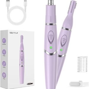 Ear and Nose Hair Trimmer for Women, 2026 Professional Painless 2 in 1 USB Rechargeable Eyebrow & Facial Hair Trimmer, Precision Tool with Powerful Motor and Dual-Edge Blades, IPX7 Waterproof