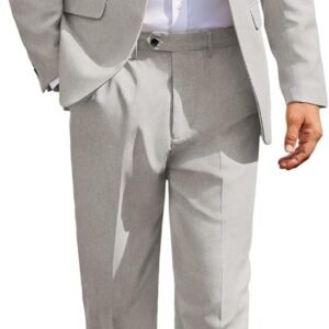 COOFANDY Men Suits Classic Fit 2 Piece Suit Set One Button Casual Blazer Wedding Bussiness Suit Separates