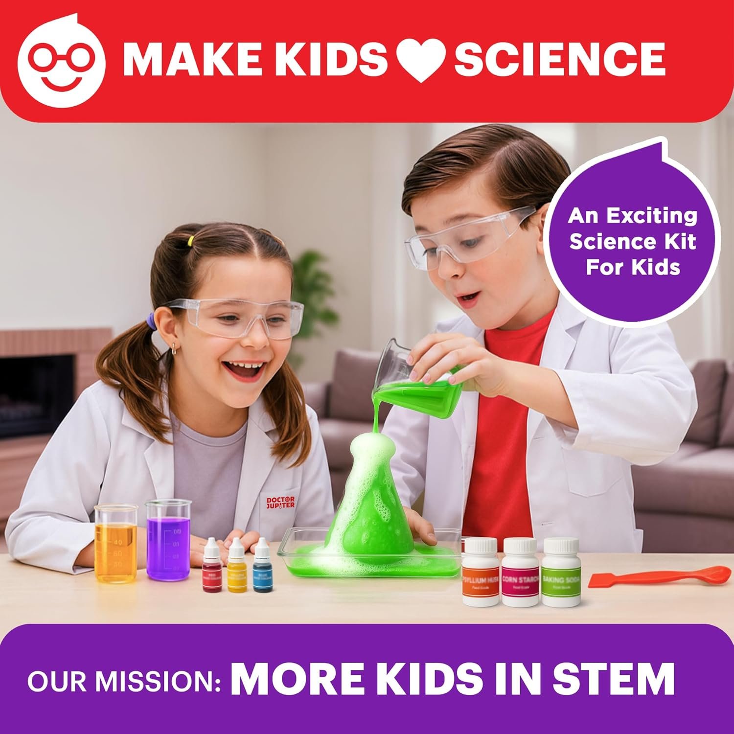 Doctor Jupiter My First Science Kit for Kids Ages 4-5-6-7-8 | Easter, Birthday Gift Ideas for 4+ Year Old Boys & Girls | Toy Stem Kit with 100+ Experiments | Learning & Educational Projects - Image 2