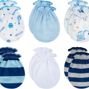 RATIVE Baby Mittens Newborn No Scratch Gloves, Organic Cotton Infant Mittens for Baby Boy & Girl, 0-6 Months