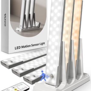 EZVALO 6-Pack Under Cabinet Lighting with Charging Station, 2000mAh Rechargeable Wireless Motion Sensor Lights, 3 Color Temps, Dimmable, Timer, Magnetic, with Remote Control for Kitchen, Closet, Stair