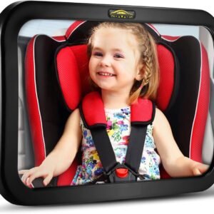 Baby Car Mirror, DARVIQS Car Seat Mirror, Safely Monitor Infant Child in Rear Facing Cars Seat, Wide View Shatterproof Adjustable Acrylic 360°for Backseat, Crash Tested and Certified for Safety