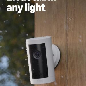 Ring Outdoor Cam Plus, Battery (newest model), Home or business security, Wide-Angle 2K Video with Ring Vision, Low-Light Sight for full-color night vision, Mount-Anywhere Versatility, White