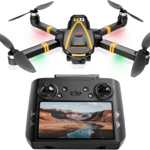 GPS Drone with EIS 4K Camera for Adults Kids, RC Drones with 4.5 inch HD Screen on Controller,Auto Return,2 Batteries for 45 min Flight Time,Long Range Transmission,Circle Fly and Follow Me Mode,Foldable Quadcopter for Beginner Kids Gifts Toy,Under 249g