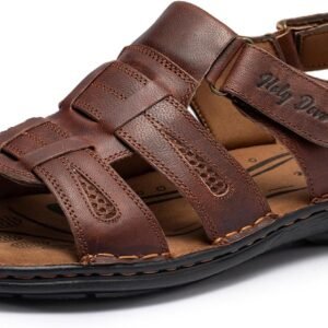 Holy dove Men’s Sandals Open Toe Leather Fisherman Sport Hiking Outdoor Casual Summer Sandals Shoes for Men