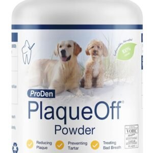 ProDen PlaqueOff Powder for Pets – Cat & Dog Breath Freshener – Plaque & Tartar Remover for Pet Oral Care – 60g
