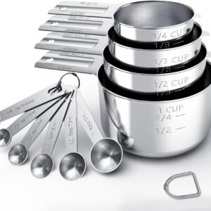 TILUCK Stainless Steel Measuring Cups & Spoons Set, Cups and Spoons,Kitchen Gadgets for Cooking & Baking (10)