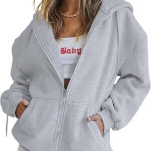PRETTYGARDEN Women’s 2026 Zip Up Y2K Hoodies Casual Long Sleeve Sweatshirts Fall Spring Track Jackets with Pockets