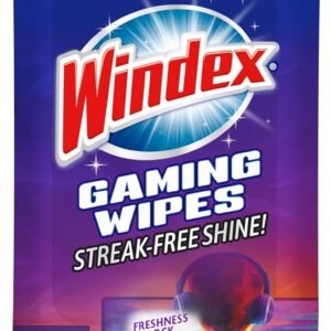 Windex Gaming Cleaning Wipes, Pre-Moistened Wipes to Instantly Clean all Gaming Gear and Electronics, Resealable Packaging for a Freshness Lock, 25 count (Pack of 1)