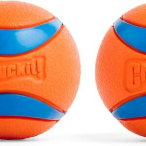 Chuckit! Ultra Ball Dog Toy – Medium Bouncy Fetch Balls For Dogs 20-60 lbs – Made from Durable Rubber – Floating Water Pet Toys – Size Medium – 2.5-inch Diameter – Pack of 2
