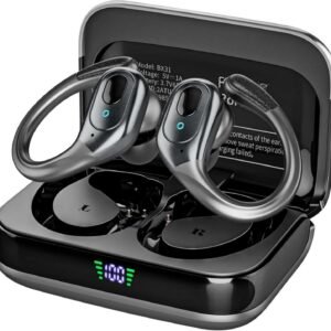 sajawass Wireless Earbuds, Sports Bluetooth Headphones, 75Hrs Playtime Ear Buds with LED Power Display, Noise Canceling Headset, IPX7 Waterproof Earphones for Workout/Running