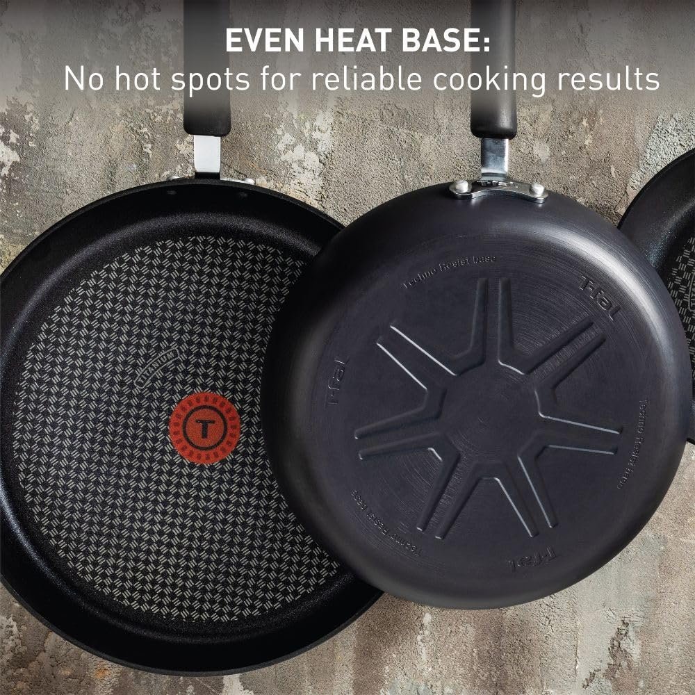 T-Fal Ultimate Hard Anodized Nonstick Pots and Pans Set 17 Piece, Nonstick Cookware Set with Fry Pan, Saucepans, Saute-Pan, Griddle, Dishwasher Safe, Onyx - Image 7