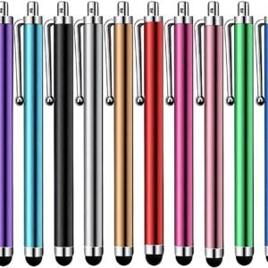 Stylus Pen [10 Pack] Universal Capacitive Touch Screen Pens for Tablets, iPad mini, iPad Pro, iPad Air, Smartphones, Samsung Galaxy – Multiple Colors