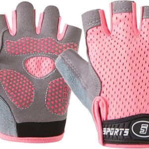 Kids Fingerless Cycling Gloves Non-Slip Bike Gloves for Youth Girls Boys 3-14T, Breathable Gloves for Skating Scooter